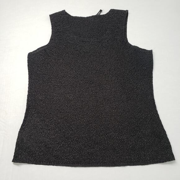 Tania Nardi Top Tank Womens Medium Black Crinkle Sleeveless Artsy Textured Goth - Picture 13 of 13